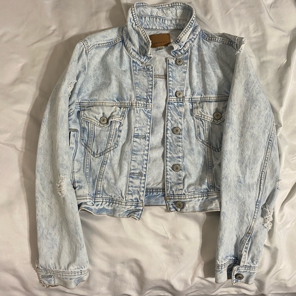 American Eagle Acid Wash Denim Jacket - Picture 2 of 2